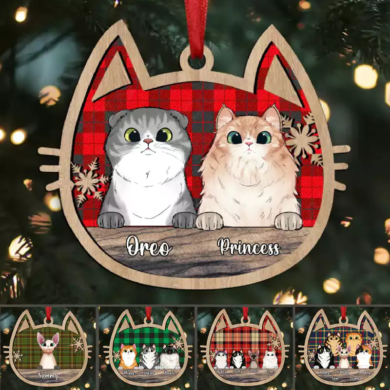 Cat Lovers - Custom Cat Face - Personalized Ornament