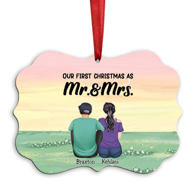 Couple - Our First Christmas As Mr.&Mrs - Personalized Married Acrylic Ornament