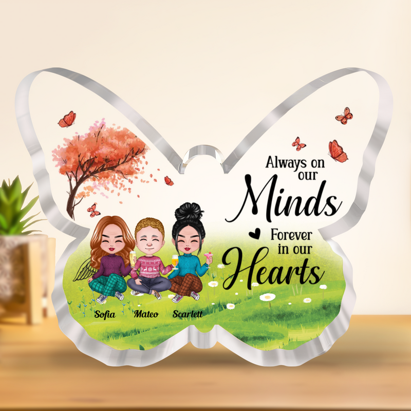 Family - Always On Our Minds, Forever In Our Hearts - Personalized Butterfly Plaque (NM)