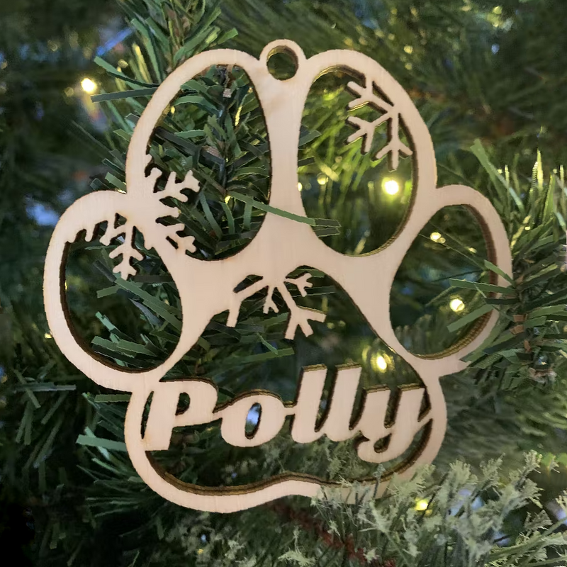 Dog Paw Memorial Ornament - Personalized Acrylicen Ornaments - Makezbright Gifts