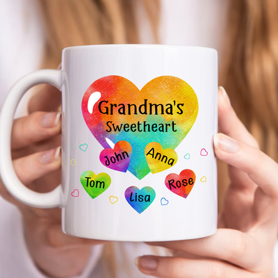 Grandma - Grandma Sweethearts Pattern - Personalized Mug