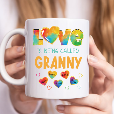 Family - Colorful Pattern Love Is Being Call Grandma - Personalized Mug