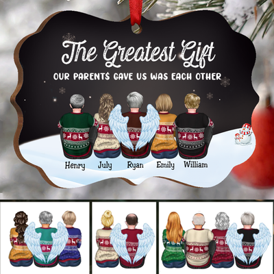 Family - The Greatest Gift Our Parents Gave Us Was Each Other - Personalized Christmas Ornament (Ver 3) - Makezbright Gifts