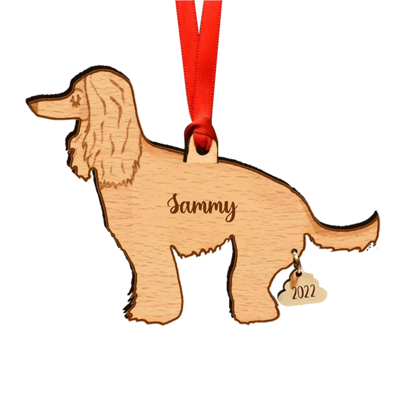 Pooping Dog 2022, Fun Christmas Tree Ornament, Custom Dog Breed And Dog Name Acrylicen Ornament