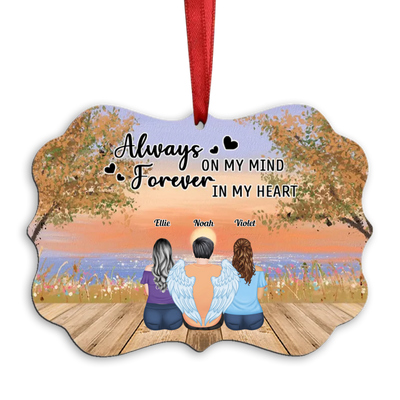 Memorial Gift - Always On My Mind Forever In My Heart - Personalized Ornament - Makezbright Gifts