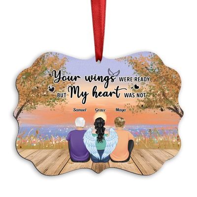 Memorial Gift - Your Wings Were Ready But My Heart Was Not - Personalized Ornament - Makezbright Gifts