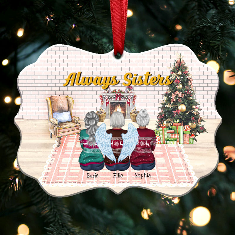 Sisters Memorial Gift - Always Sisters - Personalized Christmas Ornament (BB1)