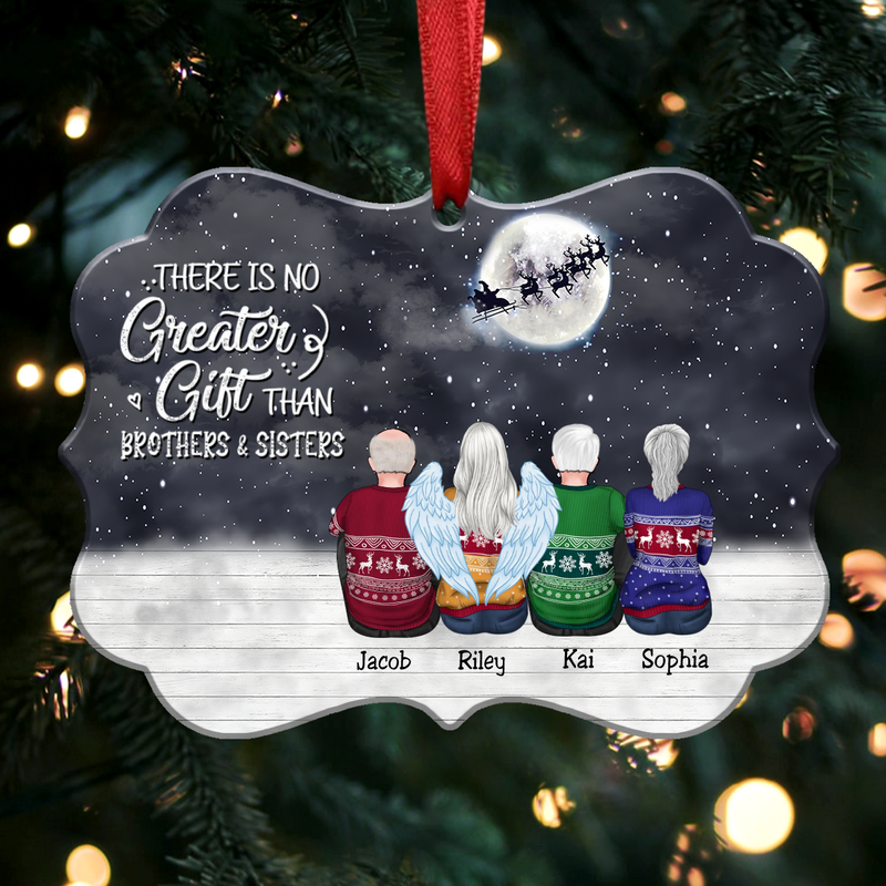 There Is No Greater Gift Than Brothers & Sisters - Personalized Christmas Ornament -S4