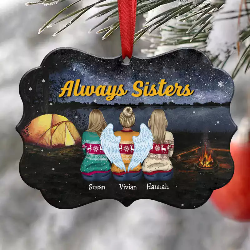 Sisters Ornament - Always Sisters - Personalized Christmas Ornament - CP1 - Makezbright Gifts