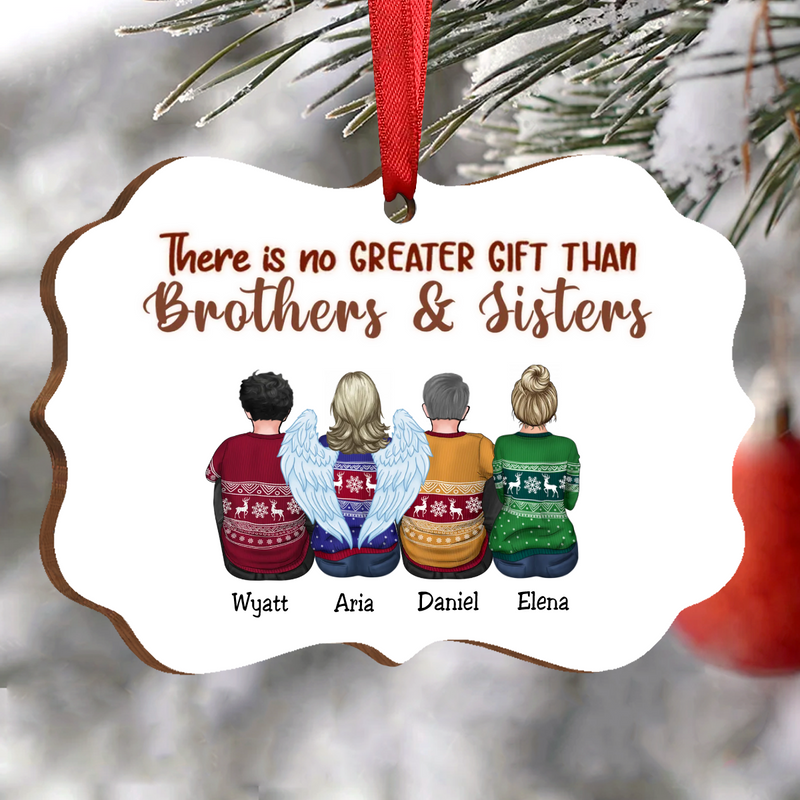Family - There Is No Greater Gift Than Brothers & Sisters - Personalized Christmas Ornament - Makezbright Gifts