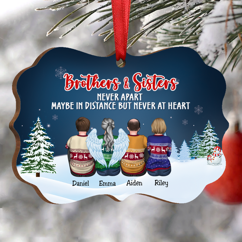Family - Brothers & Sisters Never Apart Maybe In Distance But Never At Heart - Personalized Acrylic  Ornament