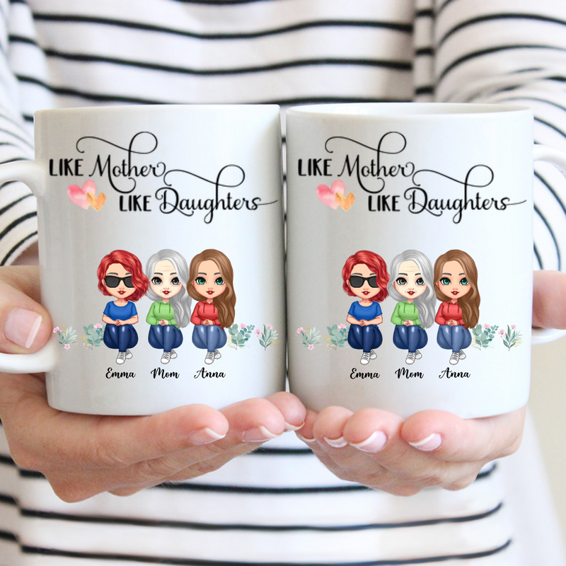 Mother - Like Mother Like Daughter - Personalized Mug (Flower) - Makezbright Gifts
