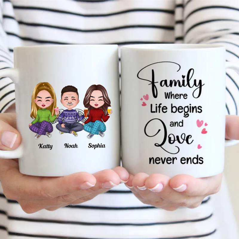 Family - Family Where Life Begins And Love Never Ends - Personalized Mug (SA)