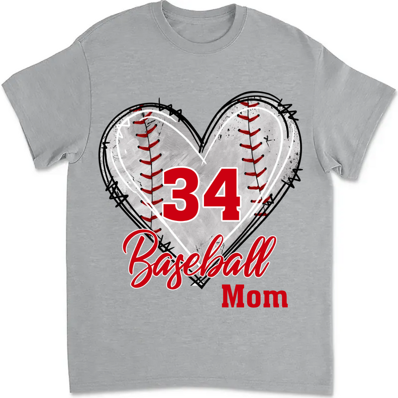 Family - Baseball Mom Grandma Auntie, Love Baseball Sports - Personalized Unisex T-Shirt