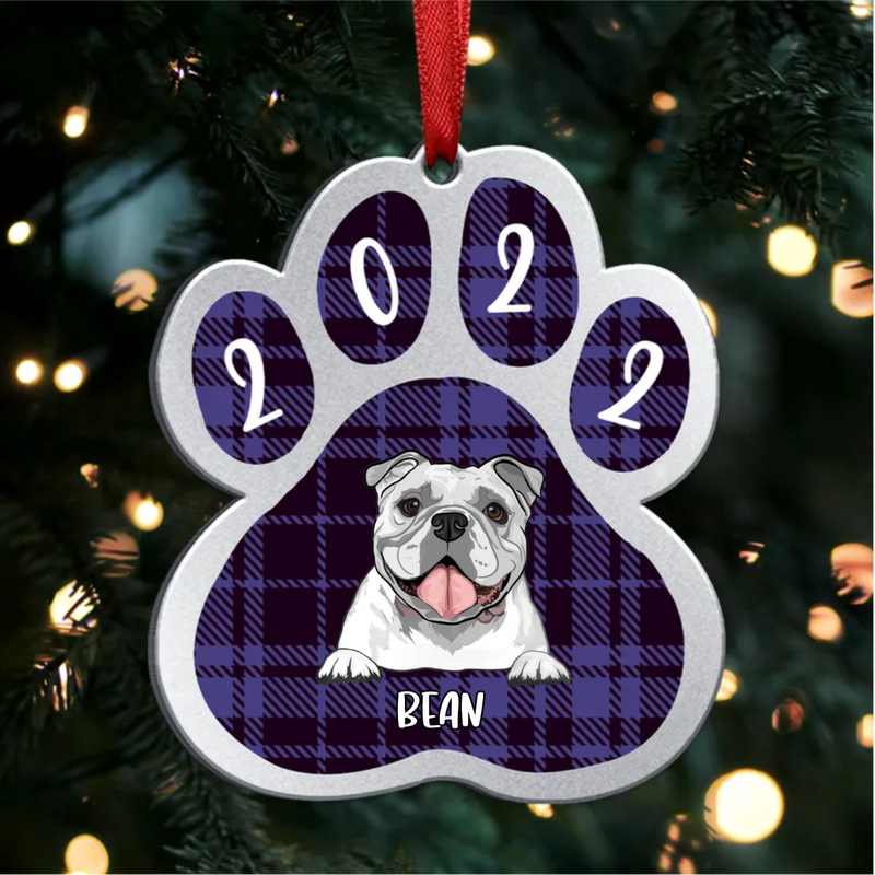 Pet Lovers - Personalized Dog Paw Christmas Ornament V2 - Makezbright Gifts