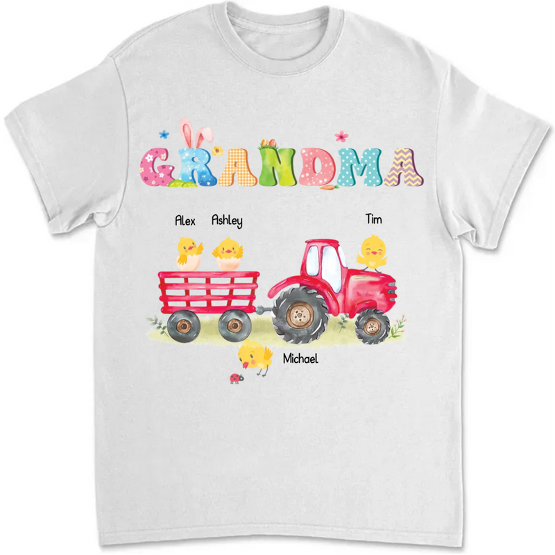 Grandma - Celebrate Easter With Grandma And Grandchildren - Personalized Unisex T-shirt