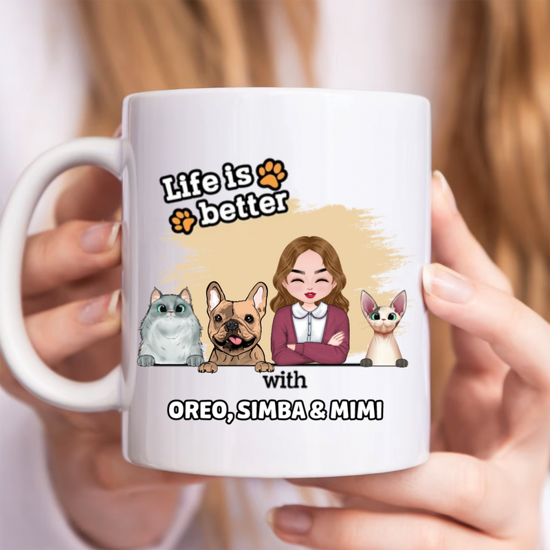 Pet Lovers - Life Is Better With - Personalized Mug