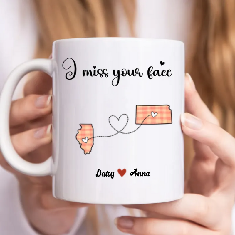 Best Friends - I Miss Your Face - Personalized Mug