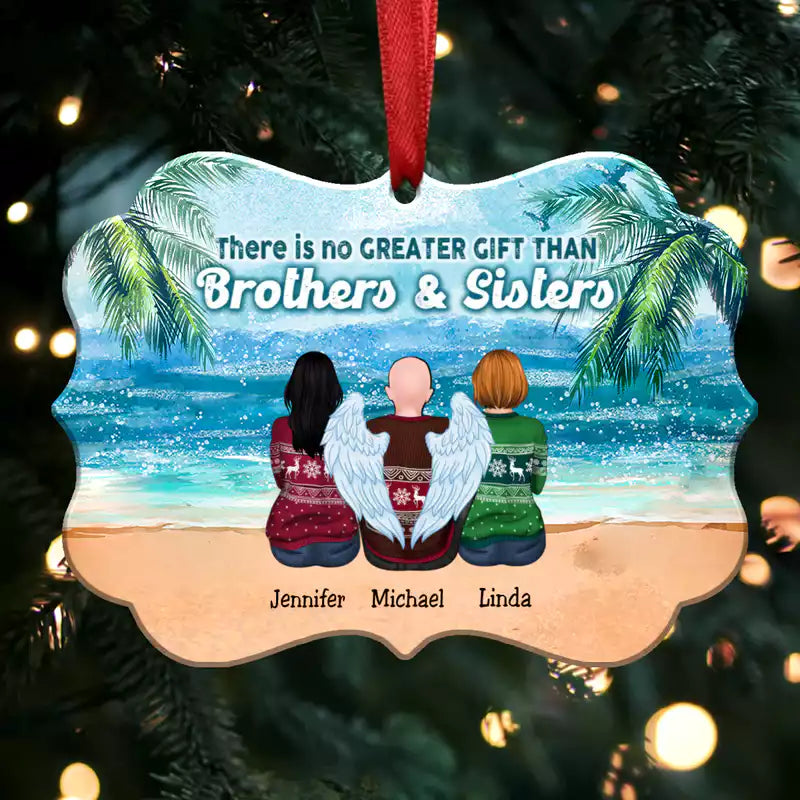 There Is No Greater Gift Than Brothers & Sisters - Personalized Christmas Ornament S1