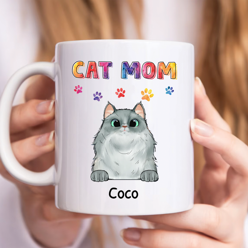 Cat Lovers - Cat Mom - Personalized Mug (Ver. 2)