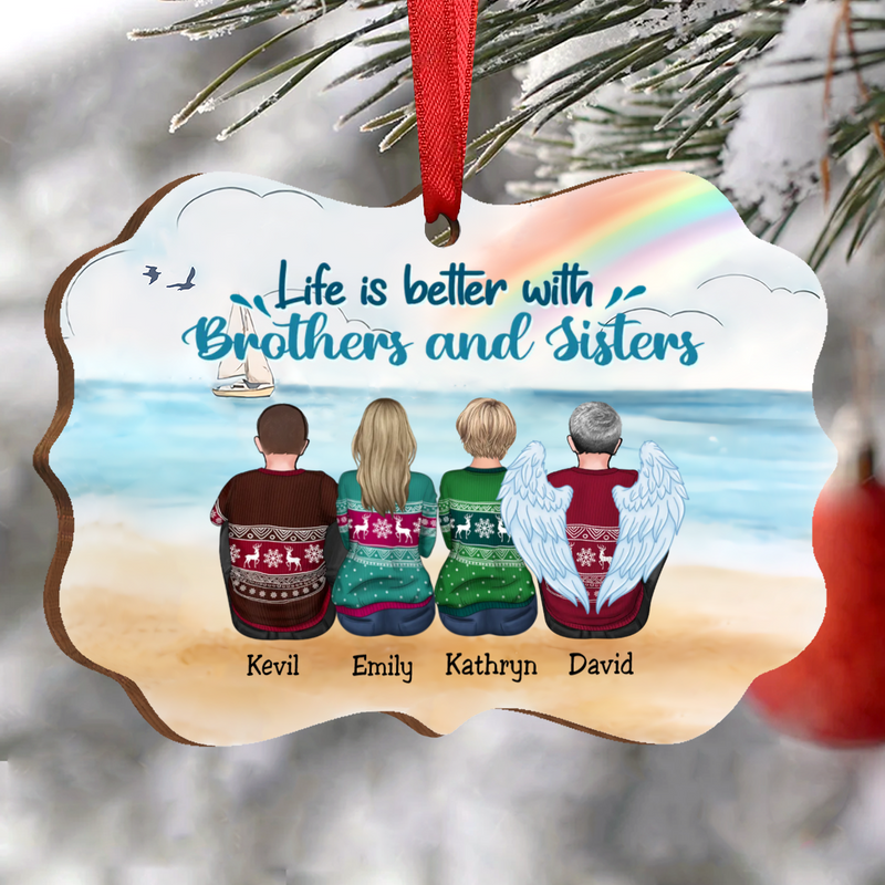 Family - Life Is Better With Brothers And Sisters - Personalized Acrylic Ornament - Makezbright Gifts