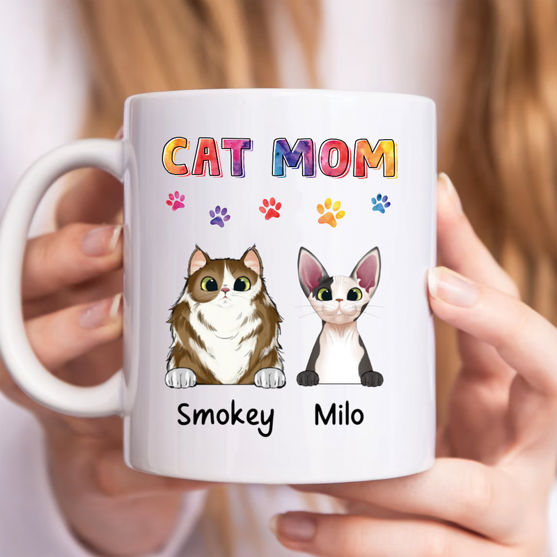 Cat Lovers - Cat Mom - Personalized Mug (Ver. 2)
