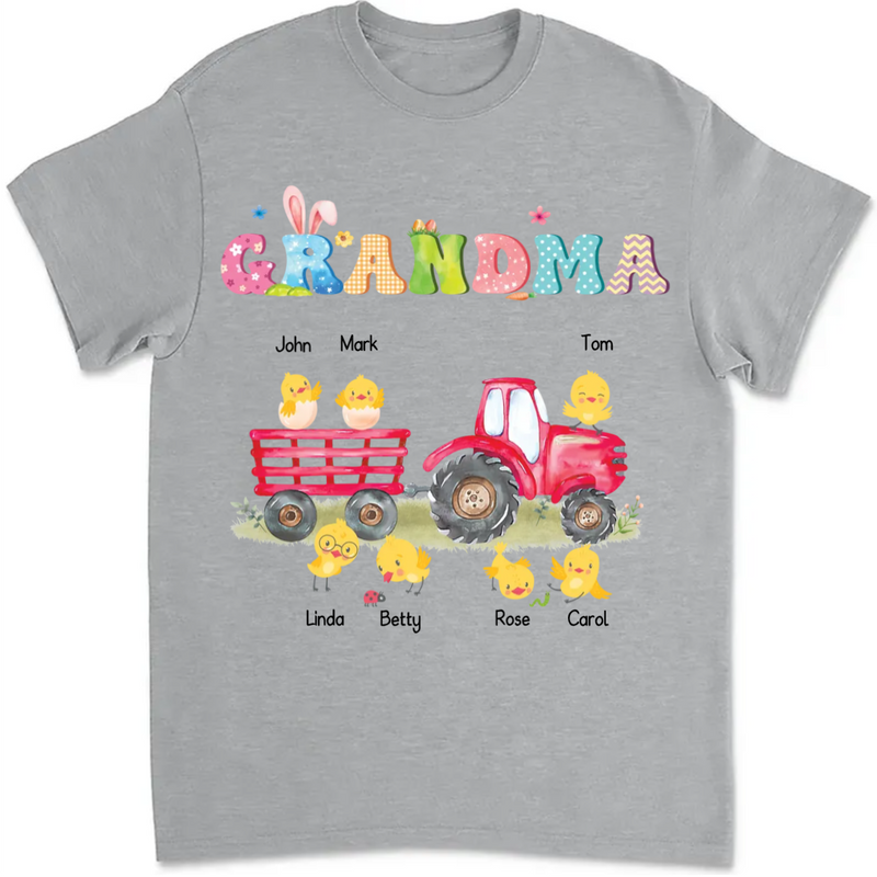 Grandma - Celebrate Easter With Grandma And Grandchildren - Personalized Unisex T-shirt