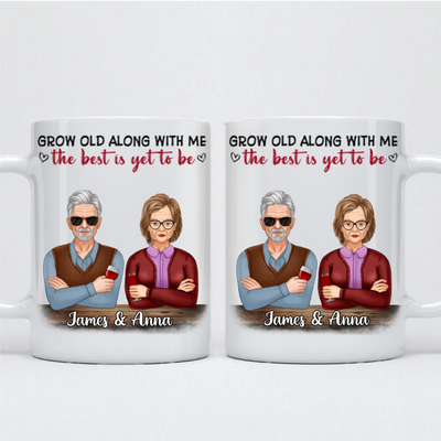 Old Couple - Grow Old Along With Me The Best Is Yet To Be - Personalized Mug - Makezbright Gifts