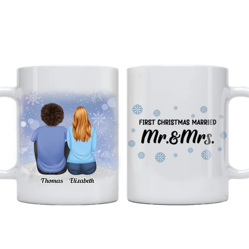 Couple - First Christmas Married Mr. And Mrs. - Personalized Mug