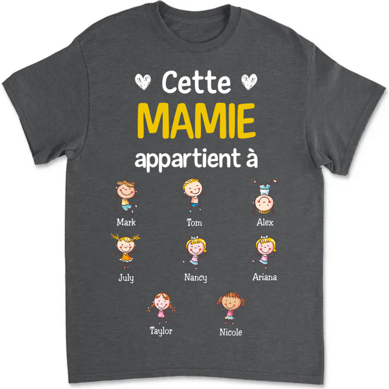 Grandma - Mamie French Grandma Belongs To Grandkids - Personalized Unisex T-shirt