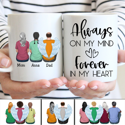 Family - Always On My Mind Forever In My Heart - Personalized Mug - Makezbright Gifts