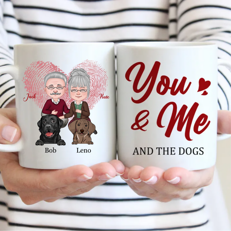 You & Me And The Dogs - Personalized Mug