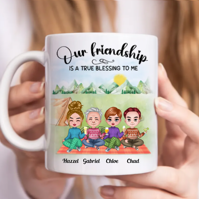 Friends - Our Friendship Is A True Blessing To Me - Personalized Mug (LH)