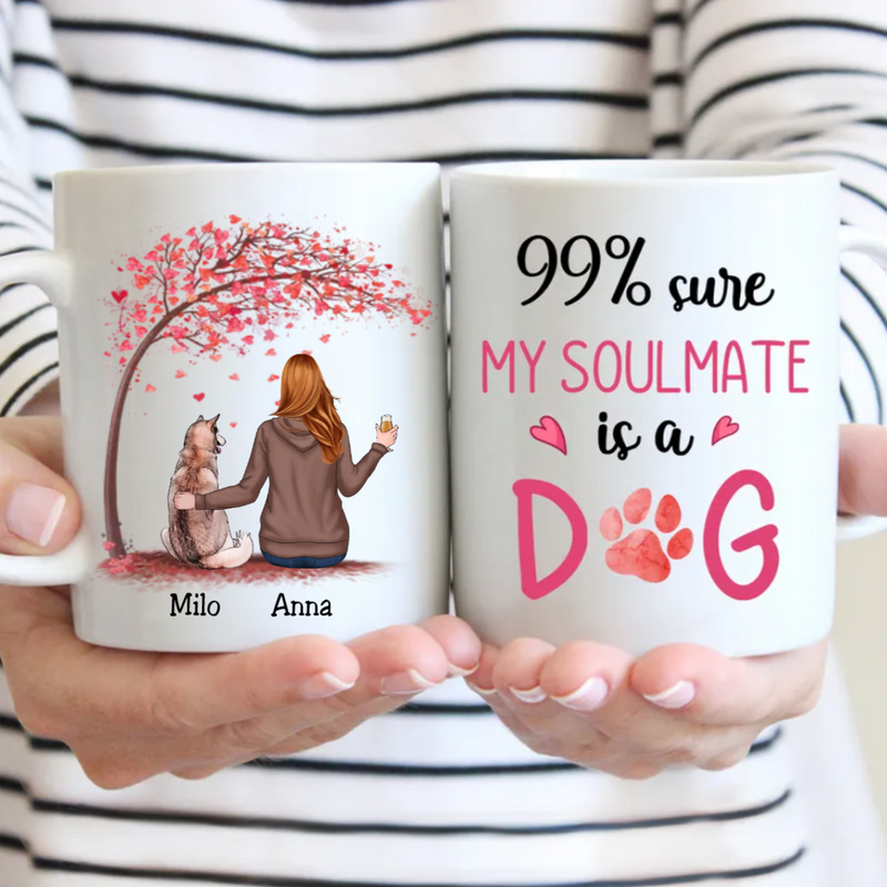 Dog Lovers - 99% Sure My Soulmate Is A Dog - Personalized Mug (Ver 2)