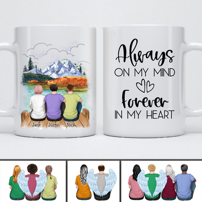 Family - Always On My Mind Forever In My Heart - Personalized Mug (Ver 2) - Makezbright Gifts