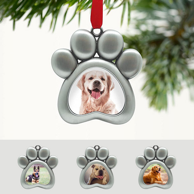 (Ver3) Personalized Dog Paw Ornament Christmas - Personalized Gift for Dog Lovers