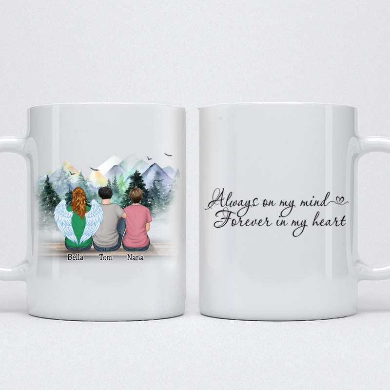 Family - Always On My Mind Forever In My Heart - Personalized Mug (Snow 2)