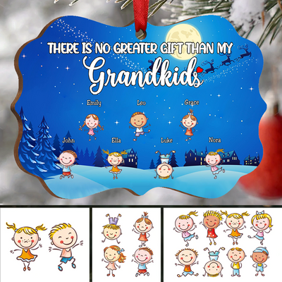 Grandkids - There Is No Greater Gift Than My Grandkids - Personalized Acrylic Ornament (Moon) - Makezbright Gifts